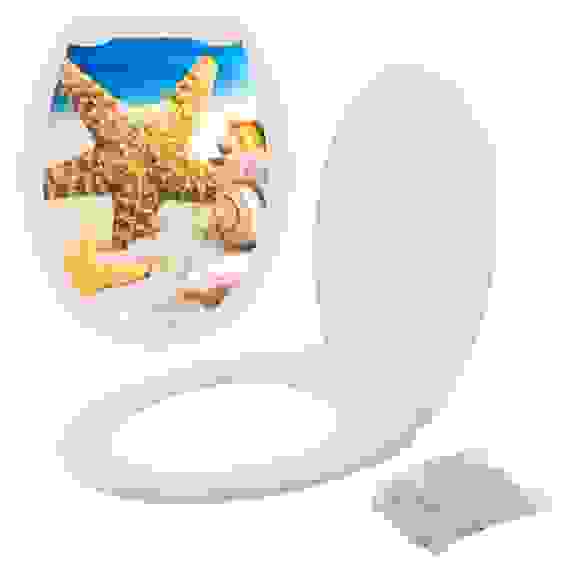 Сиденье для унитаза с крышкой "Пляж" СП72-47