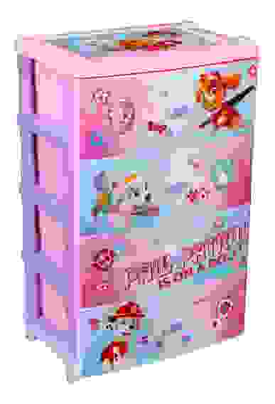 Комод широкий "Щенячий патруль" (для дев.) 4-х секц.