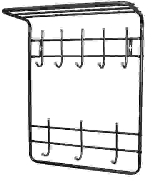 Вешалка с полкой 2-х ярус 8кр. черный ВПТ8