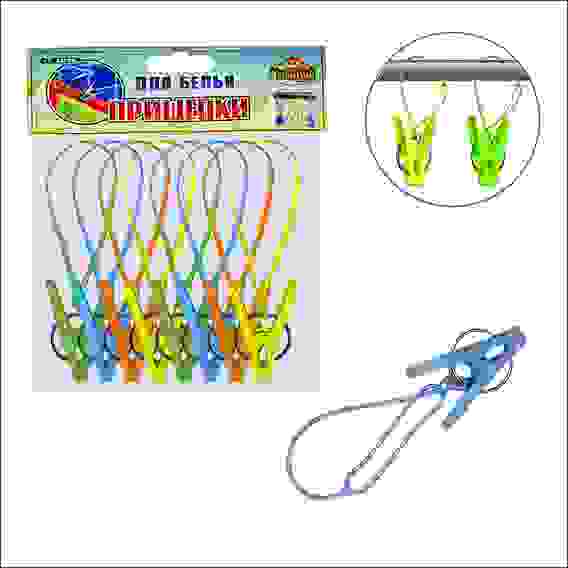 Набор прищепок с петлей 8 шт 4 цв XM75-85