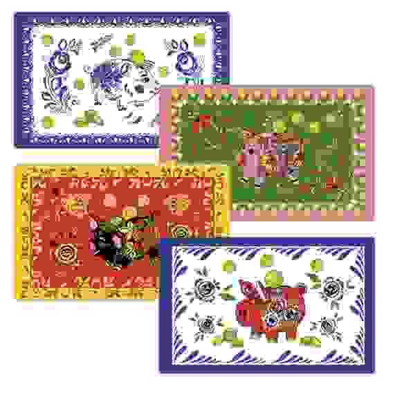 Салфетка &quot;Свинка-копилка&quot; 39*25cm 4 диз. FJ88-353