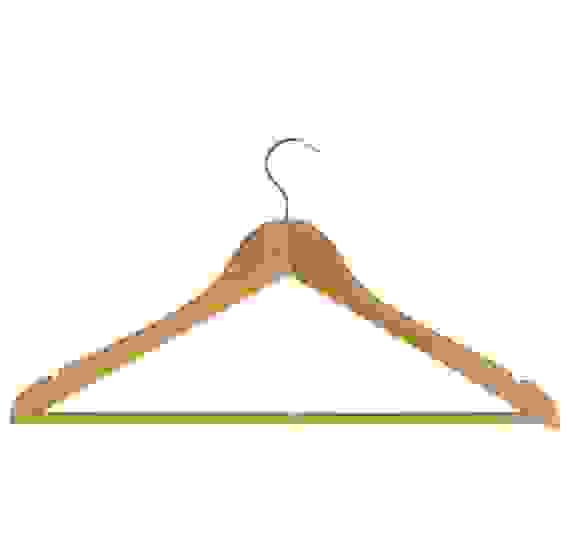 Вешалка деревянная W2-P с перекладиной (эконом)