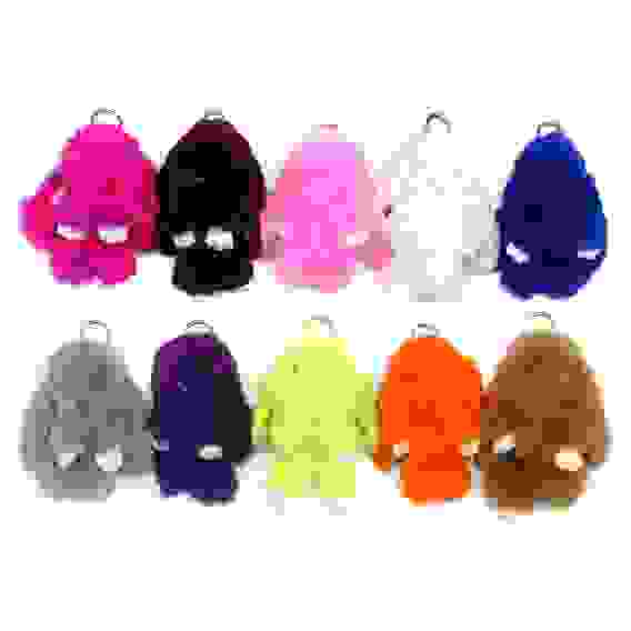 Брелок-кролик, 18см, натур.мех, металл, 10 цветов