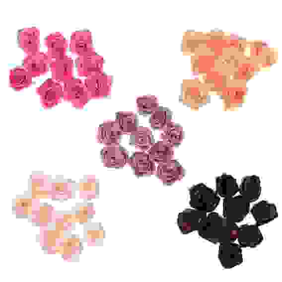 Набор цветов для декора 10шт, 100% полиэстер, d3,5см, 5 цветов, #SWF2015-7