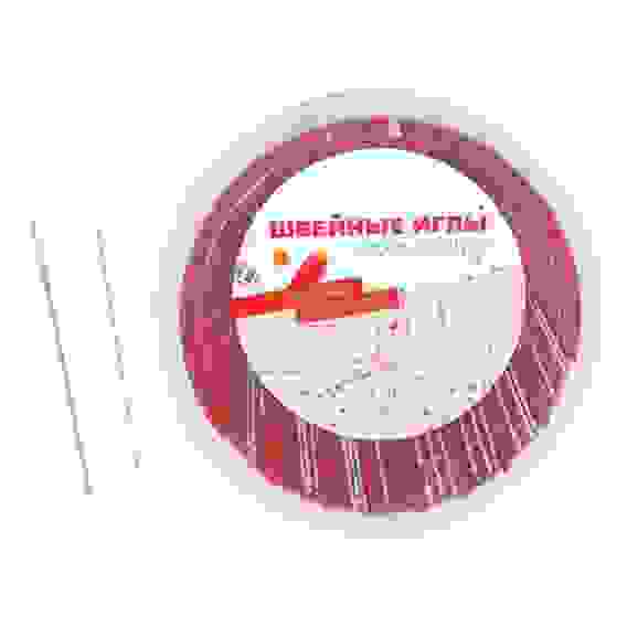 Набор швейных игл 24шт в пластиковом круглом боксе, сталь