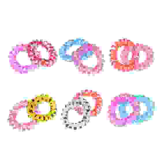 Набор резинок-спиралей 2шт, с узором, d4см, пластик, 6 цветов, 3220-34