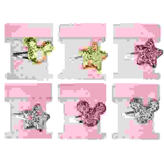 Заколка-зажим для волос, полиэстер, сплав, 4х4,5см, 2диз., 3цв., #24