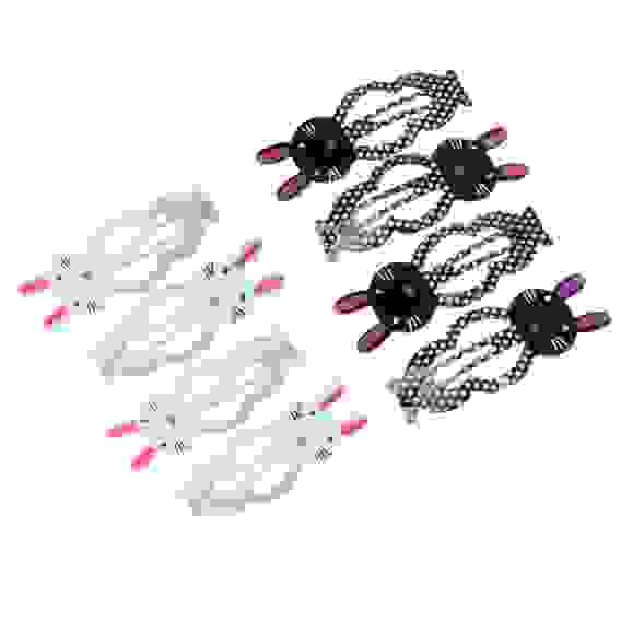 Набор заколок клик-клаков для волос 4шт, 5см, металл, 2 вида, 3722-26