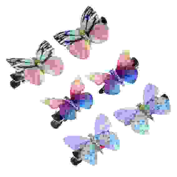 Набор зажимов для волос 2шт, 3см, металл, полиэстер, 3 дизайна