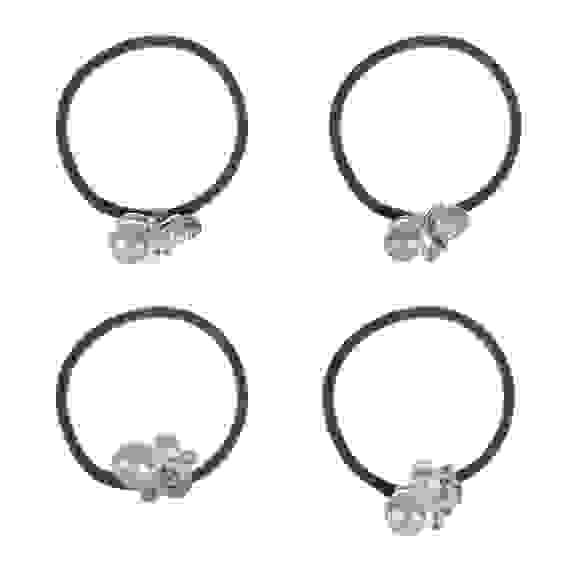 Резинка для волос с декором, пластик, полиэстер, биж.сплав, стекло, d=5,5см,2 цвета, 2 дизайна