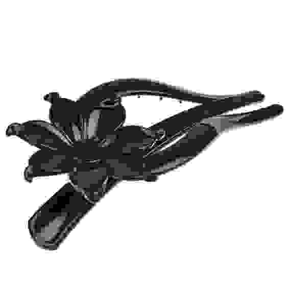 Заколка-зажим для волос \"Цветок\", 13,5см, пластик, черная, арт.2384