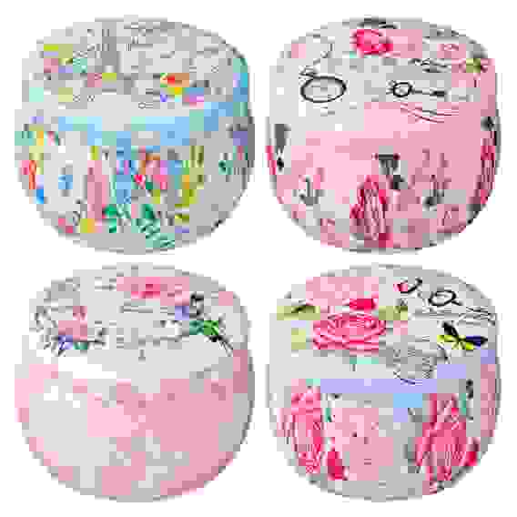 Шкатулка металл, d7,5х5см, 4 дизайна