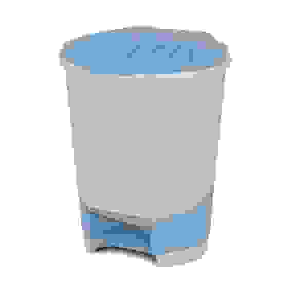 Ведро для мусора с педалью 10л. (св.бежево-синий)