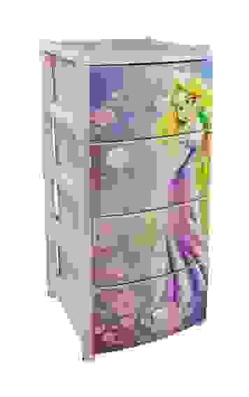 Комод &quot;Дисней&quot; №2 (для девоч.) 4-х секционный (480х380х980мм)
