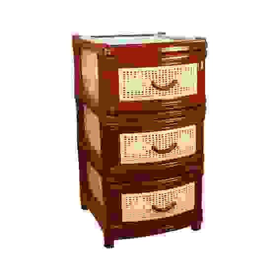 Комод 3-х секционный (корич.) (480х380х740мм)