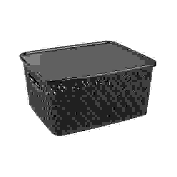 Корзина &quot;Плетенка&quot; (350х290х175)с крыш. корич