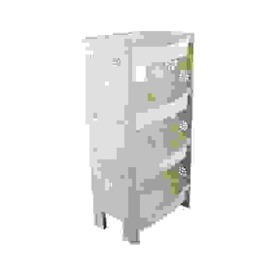 Этажерка &quot;Плетёнка&quot; №1 4-х секц.(слон.кость)