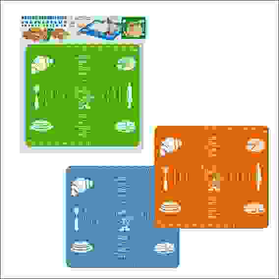 Коврик кулинарный силиконовый (с разметкой) 3цв. DH80-134