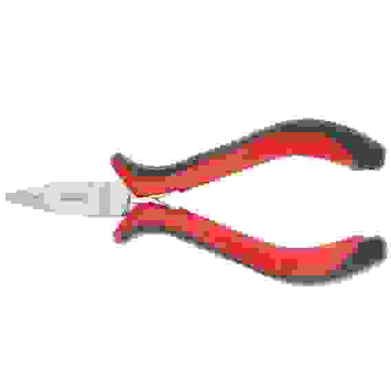 Длинногубцы Mini,130мм никелиров., прямые,авторазжим,2х компонентные рукоятки//