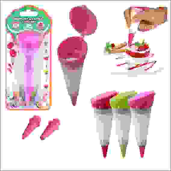 Декоратор для крема 3 насадки 3цв. AN80-187