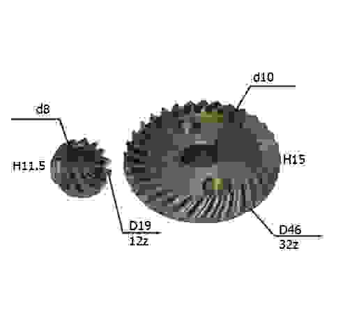 Редукторная пара МШУ 08-125 Смоленск д.47х10,20х8 СС-73 Китай