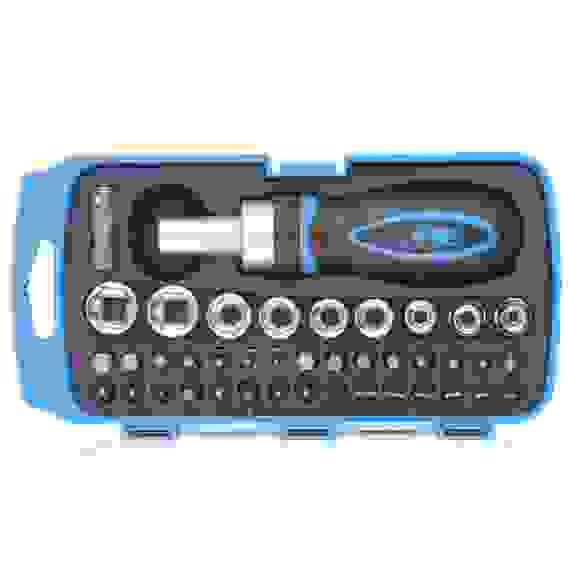 Отвертка реверсивная с набором бит и торцевыми головками, 41шт// БАРС