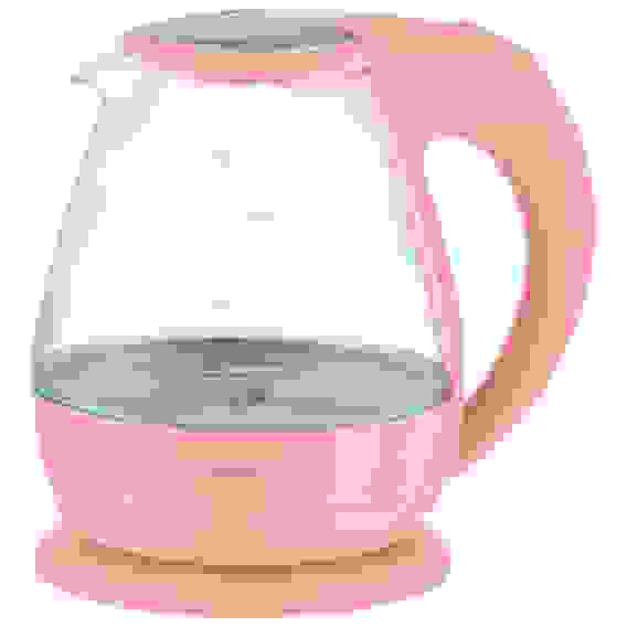 Чайник ENERGY E-266 (1,5 л, диск) стеклянный, розовый