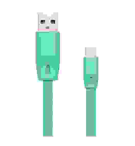 Кабель USB 8 pin подходит для Apple CB-01 плоский 1м бирюзовый ISA (гарантия 2 недели)