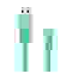 Кабель USB 8 pin подходит для Apple CB-01 плоский 1м бирюзовый ISA (гарантия 2 недели)