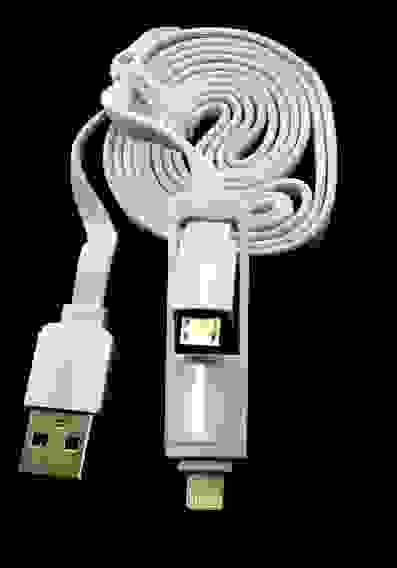 Кабель USB 2в1 (8 pin подходит для Apple, Micro USB) белый ISA (гарантия 2 недели)