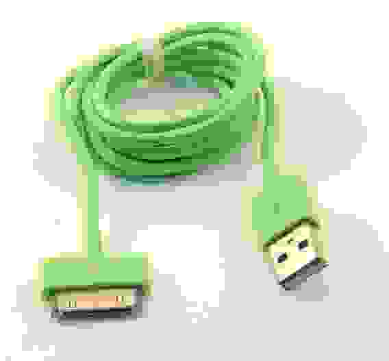 Кабель USB 30 pin подходит для Apple 1м зеленый ISA (гарантия 2 недели)