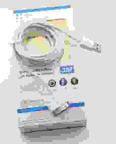 Кабель USB 30 pin подходит для Apple 3м белый ISA (гарантия 2 недели)