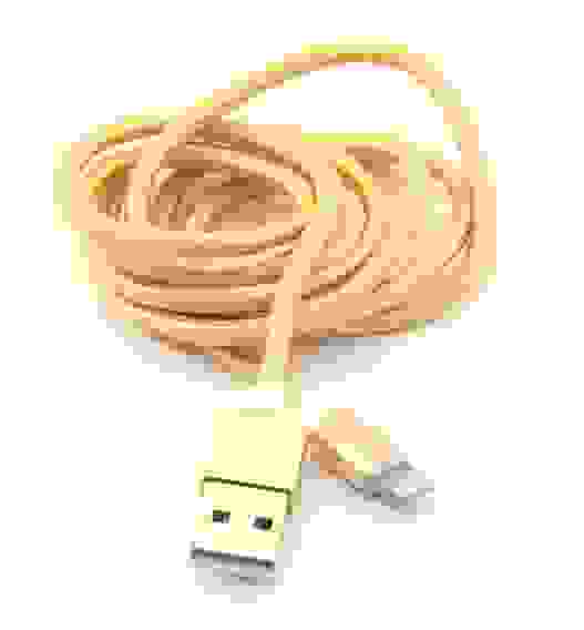 Кабель USB 8 pin подходит для Apple алюминий/нейлон 1м золото ISA (гарантия 2 недели)