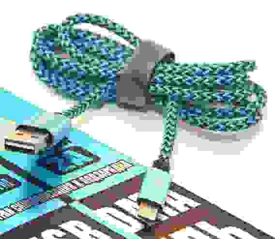 Кабель USB 8 pin подходит для Apple двусторон.коннект. алюм/текстиль 1.2м синий ISA (гарант.2 нед.)