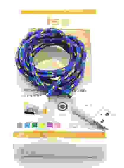 Кабель USB Micro USB 1м нейлон синий ISA (гарантия 2 недели)