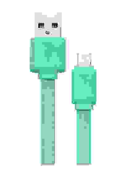 Кабель USB Micro USB CB-06 плоский 1м бирюзовый ISA (гарантия 2 недели)