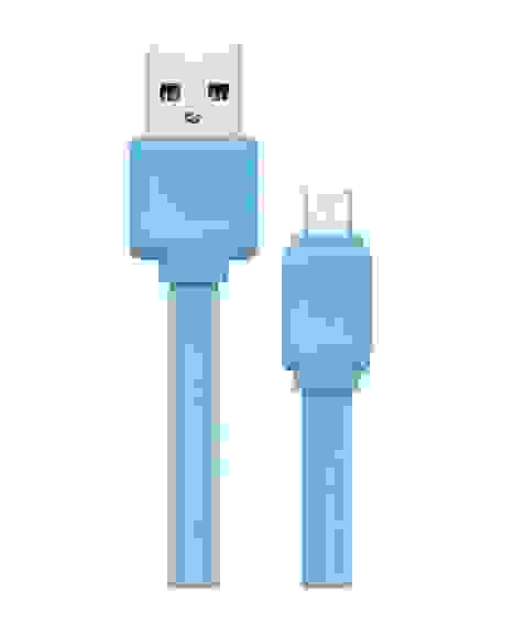 Кабель USB Micro USB CB-06 плоский 1м голубой ISA (гарантия 2 недели)