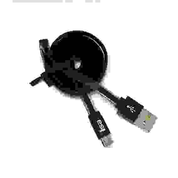 Кабель USB Micro USB алюминий 1м плоский черный ISA (гарантия 2 недели)