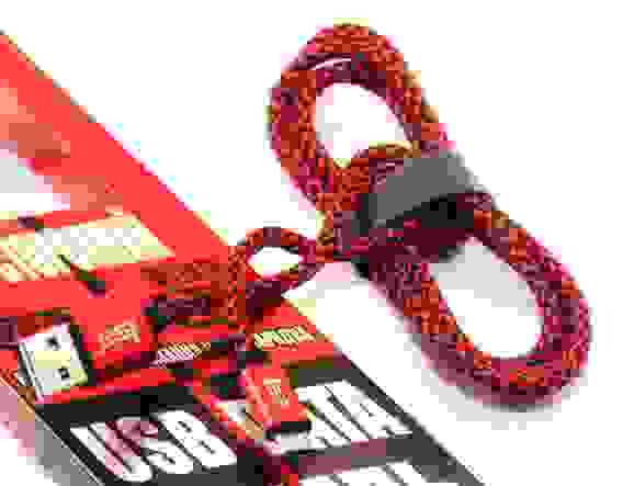 Кабель USB Micro USB двусторонние коннекторы алюминий/текстиль 1.2м красный ISA (гарантия 2 недели)