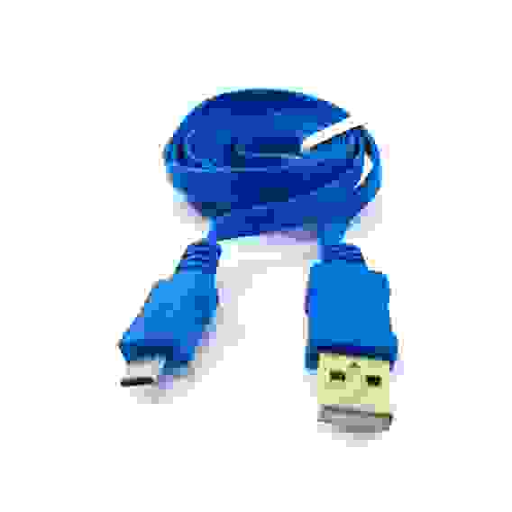 Кабель USB Micro USB плоский 1м синий ISA (гарантия 2недели)