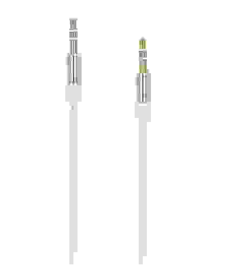 Кабель AUX 3.5мм-3.5мм, 1,2м алюминий белый ISA (гарантия 2 недели)