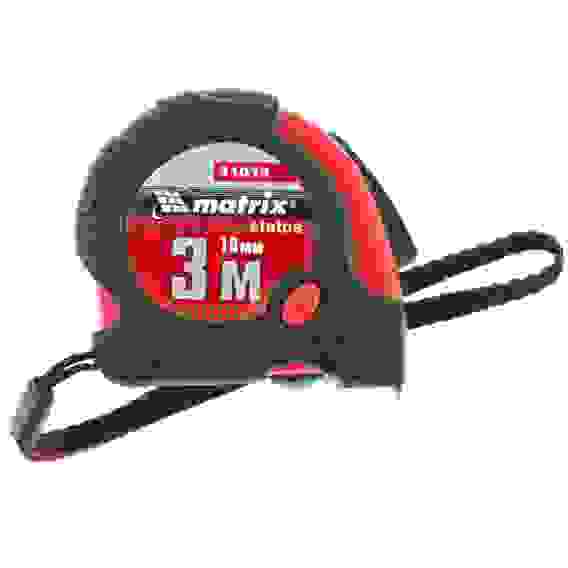 Рулетка Status magnet fixations,3м х16 мм обрезин.корпус,зацеп с магнитом// MATRIX (31019)