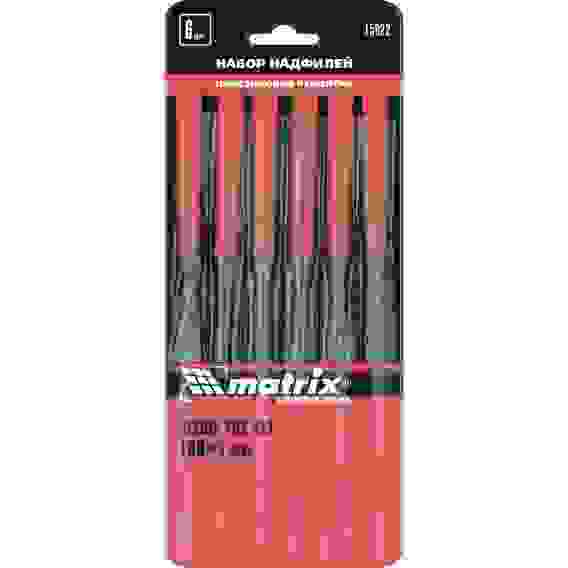 Набор надфилей, 180х5мм, 6шт пластик. рукоятки//Matrix