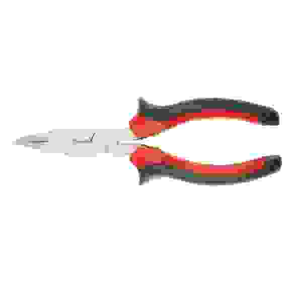 Длинногубцы NICKEL, 200мм, изогнутые никел, двухком.рук/MATRIX