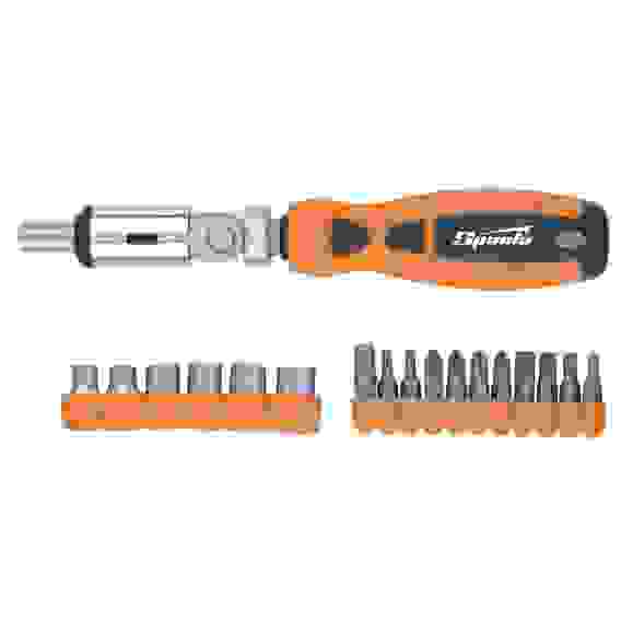 Отвертка реверсивная с шарниром+биты+головки,19шт