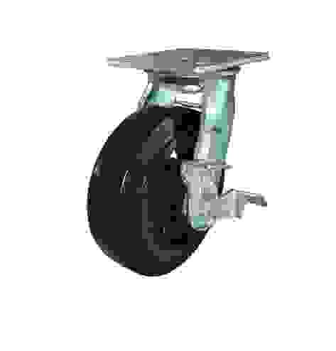 Колесо б/г поворот. с торм.черн.DYS-100-F04