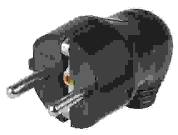 Вилка угловая с з/к черная 16А 250В, 5859108