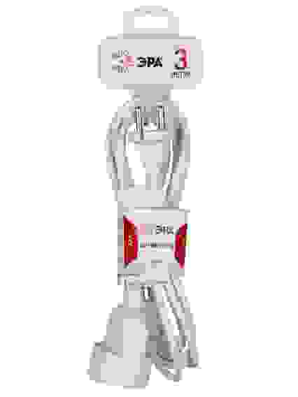 Удлинитель ЭРА без з/к 2х0,75мм, 5гн. 3м