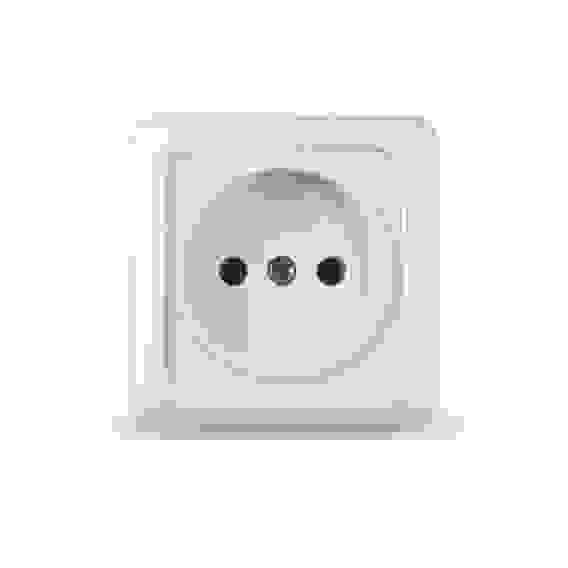 Розетка Олимп без з/к наружная белая