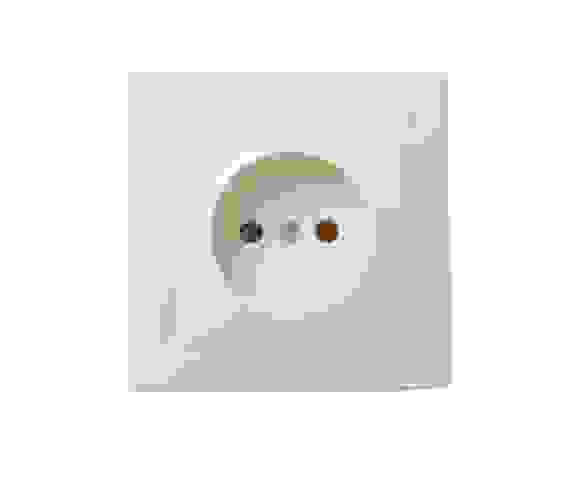 КВАРТА Розетка с заземлением без шторок бежевая в сборе